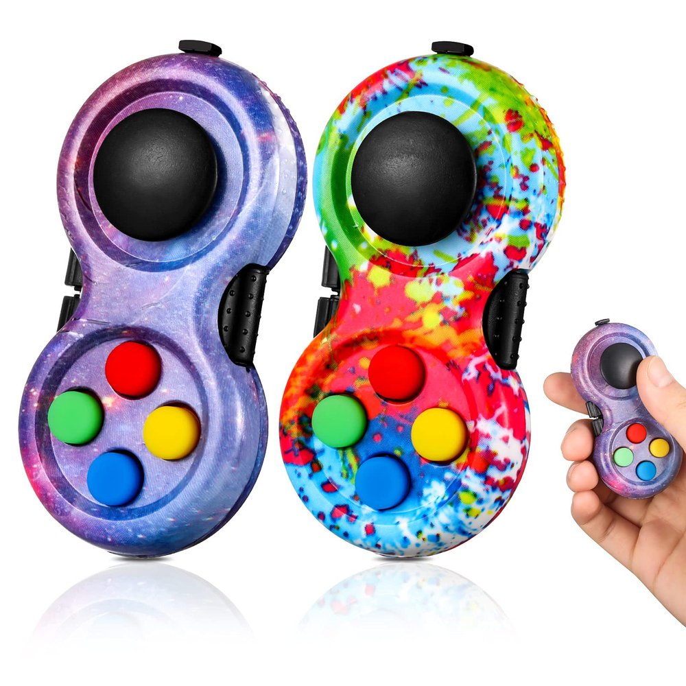 2 Pcs Fidget Controller Pad,Portable Stress Reducer Game Pad Hand Fidget Pad for Release Stress and Anxiety