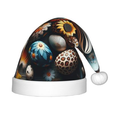 Augenstern Christmas Hat Easter-Eggs-Daisies-Leopard Xmas Hat Unisex Santa Hat