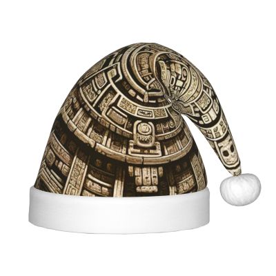 Augenstern Christmas Hat Ancient-Mayan-Calendar-Stone Xmas Hat Unisex Santa Hat