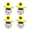 4Pcs Sunflower Solar Dancing Flower Dancing Solar, Powered Swinging Animated Dancer Toy Office Desk Car Decoration for Car, Funny Ornaments, Power Kits Dolls and Accessories view 1