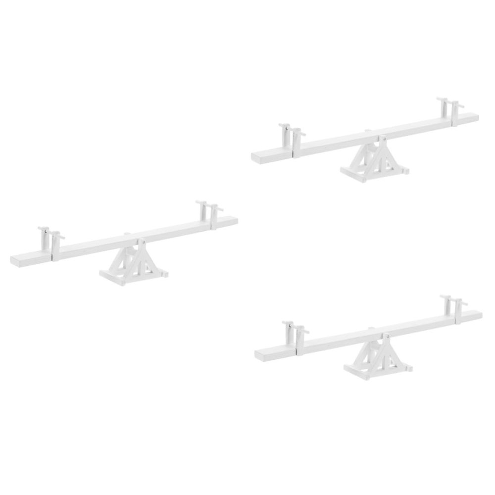 3Pcs Miniature Wooden Doll House Seesaw Model Realistic Decorative Teeterboard for Mini House Furnishings Craftsmanship and Lifelike Design for Enhanced Dollhouse Decor