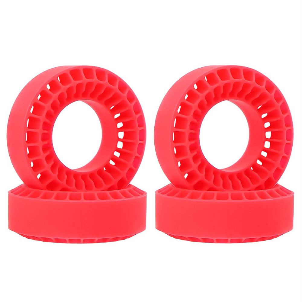 Generic 4PCS RC Tire Inserts 1.0"" Silicone Rubber Insert Foam for 58-63mm*20-24mm 1.0"" Wheel Tires Inner Compatible for SCX24 Fcx24 Ax24 1/18 1/24 RC Crawler Upgrade Part(red)
