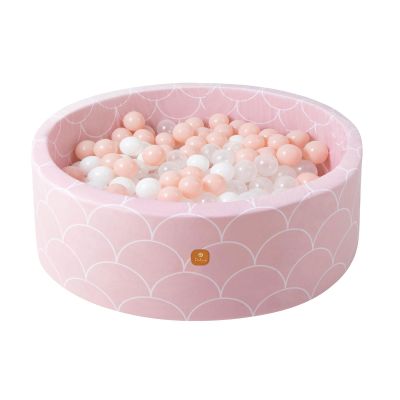 Dodozen Foam Ball Pit 35.4"x 11.8" for Toddlers and Kids,Round Ball Pool Indoor Outdoor Baby Playpen,Ideal Gift for Infants,Balls not Included - Shell Pink