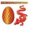 ZHEBAG 3D Printed Dragon Egg, 3D Printed Articulated Dragon Eggs with Dragon Inside, Crystal Dragon Fidget Toy, Adults Fidget Toys, Mystery Dragon Egg for Autism and ADHDLaser Red view 3