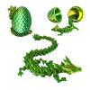ZHEBAG 3D Printed Dragon Egg, 3D Printed Articulated Dragon Eggs with Dragon Inside, Crystal Dragon Fidget Toy, Adults Fidget Toys, Mystery Dragon Egg for Autism and ADHDLaser Yellow Green view 1