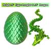 ZHEBAG 3D Printed Dragon Egg, 3D Printed Articulated Dragon Eggs with Dragon Inside, Crystal Dragon Fidget Toy, Adults Fidget Toys, Mystery Dragon Egg for Autism and ADHDLaser Yellow Green view 4