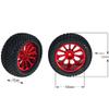 4PCs Metal Wheel Rim & Rubber Tires with Hex Coupler for MJX Hyper Go RC Car H16BM H14BM H16GT H16DR 14210 14209 1/16 1/14 RC Car Tire Parts Rubber Upgraded Strong Grip Off-Road Tires (BLUE) view 2