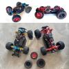 4PCs Metal Wheel Rim & Rubber Tires with Hex Coupler for MJX Hyper Go RC Car H16BM H14BM H16GT H16DR 14210 14209 1/16 1/14 RC Car Tire Parts Rubber Upgraded Strong Grip Off-Road Tires (BLUE) view 4