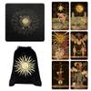 CRAFTERIAN Set of Black Tarot Cards with Cloth and Bag. Tarot Cards, 78 Tarot Deck, Original Tarot Cards for Beginners and Experts with Guide Book view 1