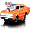1966 Charger 426 C.I. Orange with Blue Stripe 1/64 Diecast Model Car by Muscle Machines 15542or view 1