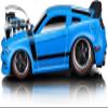 2013 Boss 302 Light Blue with Black Stripes 1/64 Diecast Model Car by Muscle Machines 15544bl view 2