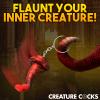 CREATURE COCKS King Cobra Silicone Keychain for Beginners, Men, Women, & Couples. Fun and Cute Mini Fantasy Dong. Nickel-Free Metal and Premium Silicone. Flag Your Fetish. 1 Piece, Red & Black. view 3