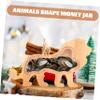 Abaodam Wooden Animal Shape Money Box Creative Lion Savings Jar for Boys and Girls Birthday and Home Decoration view 3