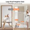 COMOMY 55.1" Extra Tall Pet Gate for Cats, Extra Wide Cat Gate with Adjustable Cat Door, Pressure Mounted Easy Walk Through Pet Gate with Door for Stairs, Doorways, Kitchen(White, 29.5-40.6") view 2