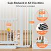 COMOMY 55.1" Extra Tall Pet Gate for Cats, Extra Wide Cat Gate with Adjustable Cat Door, Pressure Mounted Easy Walk Through Pet Gate with Door for Stairs, Doorways, Kitchen(White, 29.5-40.6") view 4