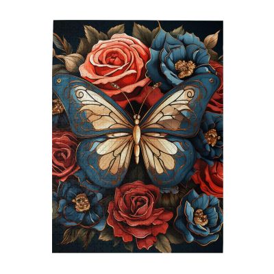 500 Piece Jigsaw Puzzle for Adults Personalized Picture Puzzle Butterflies and Roses Customized Wooden Puzzle for Family, Birthday, Wedding, Game Nights Gifts, 20.4"x15"