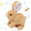 Hopearl Hopping Rabbit Interactive Electronic Pet Plush Bunny Toy with Sounds and Movements Animated Walking Wiggle Ears Twitch Nose Gift for Toddlers Birthday, Brown, 7'' view 1