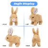 Hopearl Hopping Rabbit Interactive Electronic Pet Plush Bunny Toy with Sounds and Movements Animated Walking Wiggle Ears Twitch Nose Gift for Toddlers Birthday, Brown, 7'' view 3