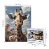 500 Piece Jigsaw Puzzle for Adults Personalized Picture Puzzle Beautiful Giraffe Customized Wooden Puzzle for Family, Birthday, Wedding, Game Nights Gifts, 20.4"x15" view 2
