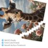 500 Piece Jigsaw Puzzle for Adults Personalized Picture Puzzle Beautiful Giraffe Customized Wooden Puzzle for Family, Birthday, Wedding, Game Nights Gifts, 20.4"x15" view 3