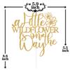 Gold Glitter A Little Wildflower is on the Way Cake Topper, She is A Wildflower/Sweet Baby, Funny Spring Flower Themed Baby Shower Party Decorations Supplies view 2