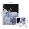 500 Piece Jigsaw Puzzle for Adults Personalized Picture Puzzle Blue Flowers and Bees Customized Wooden Puzzle for Family, Birthday, Wedding, Game Nights Gifts, 20.4"x15" view 2