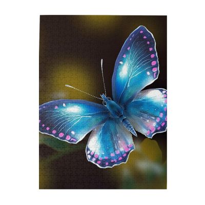 500 Piece Jigsaw Puzzle for Adults Personalized Picture Puzzle Beautiful Blue Butterfly Customized Wooden Puzzle for Family, Birthday, Wedding, Game Nights Gifts, 20.4"x15"