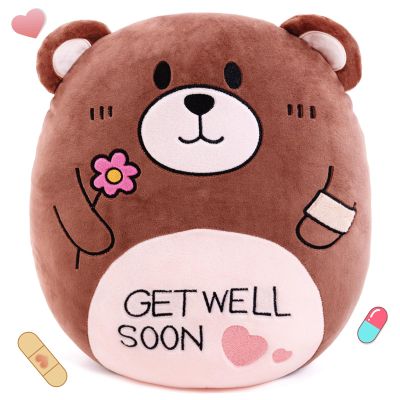 AmyToo 14.5 Get Well Soon Teddy Bear Plush Pillow Soft Teddy Bear Stuffed Animal Body Pillow Gifts for Kids Girls and Boys After Surgery