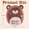 AmyToo 14.5 Get Well Soon Teddy Bear Plush Pillow Soft Teddy Bear Stuffed Animal Body Pillow Gifts for Kids Girls and Boys After Surgery view 2