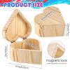 2 Pack Paint Your Own Wooden Jewelry Box DIY Crafts Kits Treasure Box Craft Kit Arts and Crafts for Kids Ages 3-12 Creative Activity Toys Birthday Gifts Valentines Mother's Day Party Favors (Heart) view 3