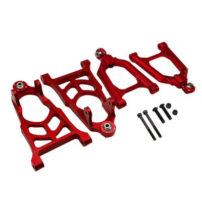 FLMLF Alloy CNC Front Suspension Arm Kit for 1/5 HPI ROFUN ROVAN KM BAJA 5B 5T 5SC Rc Car Parts (Red)