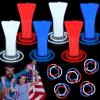 120 PCS 4th of July Glow Sticks Bulk with Connectors, Patriotic Red White Blue Glow in The Dark Stick, Light Up Bracelets Nacklaces for Kids Adults, 250th Anniversary USA Party Favor LED Accessories view 1