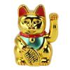 Gavigain 5in Fortune Cat,Home Desktop Solar Waving Arm Fortune Cat Solar Powered Lucky Fortune Cat for Home Restaurant Hotel (Gold) view 1