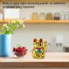 Gavigain 5in Fortune Cat,Home Desktop Solar Waving Arm Fortune Cat Solar Powered Lucky Fortune Cat for Home Restaurant Hotel (Gold) view 2