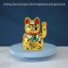 Gavigain 5in Fortune Cat,Home Desktop Solar Waving Arm Fortune Cat Solar Powered Lucky Fortune Cat for Home Restaurant Hotel (Gold) view 3