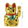Gavigain 5in Fortune Cat,Home Desktop Solar Waving Arm Fortune Cat Solar Powered Lucky Fortune Cat for Home Restaurant Hotel (Gold) view 4