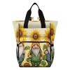 FUGIDOG Sunflower Gnomes Diaper Bag Backpack Baby Bag Large Capacity Travel Changing Bag Waterproof Diaper Backpack with Insulated Pockets & Stroller Straps view 1