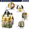 FUGIDOG Sunflower Gnomes Diaper Bag Backpack Baby Bag Large Capacity Travel Changing Bag Waterproof Diaper Backpack with Insulated Pockets & Stroller Straps view 2