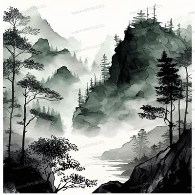 Chinese Ink Bamboo Forest Wooden Jigsaw Puzzles 500 Pieces - 500 Piece Jigsaw Puzzle 15 X 20 Inches, Fun Indoor Activity - Gift Poster, Patience Enhancing Stress Relief Game