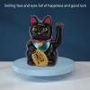 Gavigain 5in Fortune Cat,Home Desktop Solar Waving Arm Fortune Cat Solar Powered Lucky Fortune Cat for Home Restaurant Hotel (Black) view 2