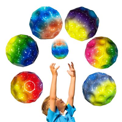 QOUXZ 6 Pack Astro Jump Ball, Multicolored Spaceballs, Super High Bouncing Lightweight for Children, Bouncy Balls, Jumping Toy for Stress Relief