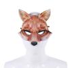 Tiydiygo EVA Half Face Fox Mask, Halloween Easter Carnival Party Cosplay Costume Prop Masquerade Animal Mask for Women (Yellow) view 4