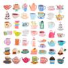 100 Pack Tea Stickers, Floral Tea Time Party Favors, Birthday Decorations Gifts view 2