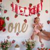 CIEQR Strawberry High Chair Banner - Berry First Birthday Highchair Banner, Berry Sweet One Birthday Party Decorations for Anniversary, Cake Smash, Photo Props(Cloth) view 4