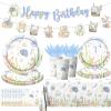 142pcs Under the Sea Birthday Tableware Under The Sea Theme Party Decorations Underwater Sea Life Baby Shower Party Supplies Disposable Banner,Tablecloth,Plates,Napkins,Cups,Forks and Knives view 1