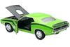 1970 Barracuda Green with Black Hood and Stripes Muscle Car Collection 1/25 Diecast Model Car by New Ray 71873A view 3