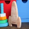 Montessori STACKING TOY Rocket, Personalized with Name, Astronaut Kid Toy, Custom Wood Stacking Toy, Personalized Toy Gift, Gift for Baby Shower view 2