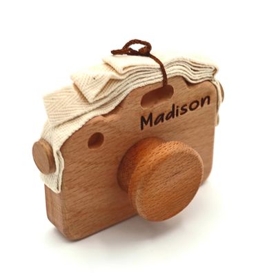Wooden CAMERA TOY, Kids Gift for Christmas, Toys for Toddlers, Montessori, Sensory, 1st Birthday Gift, Sensory Toys, Handcrafted Gifts, Toy with Name