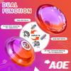 7YO Yoyo for Kids 8-12, Wide Plastic Yoyo AOE with Dual Bearing, Crystal Yo Yo with Fingerspin Dimple, Professional Yo Yo for Kids, Adults (Orange Purple) view 2