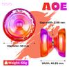 7YO Yoyo for Kids 8-12, Wide Plastic Yoyo AOE with Dual Bearing, Crystal Yo Yo with Fingerspin Dimple, Professional Yo Yo for Kids, Adults (Orange Purple) view 3